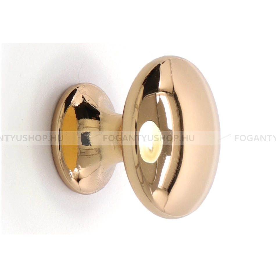 RUJZ DESIGN Gombfogantyú - 162.24 - 1 furatos - Fényes arany  - Zamak fém ötvözet - Színes fém gombfogantyú, bútorgomb