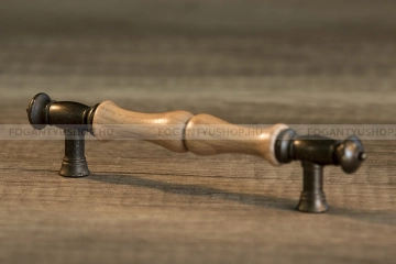 RUJZ DESIGN Bútor fogantyú - 96 mm - 270.15 - Antik patina barna - Tölgyfa - Zamak fém ötvözet - Fa