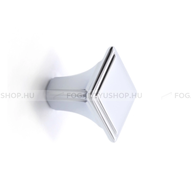 RUJZ DESIGN Gombfogantyú - 667.20-1 - 1 furatos - Fényes króm Cr - Zamak fém ötvözet - Fém gombfogantyú, bútorgomb (szögletes, kerek)