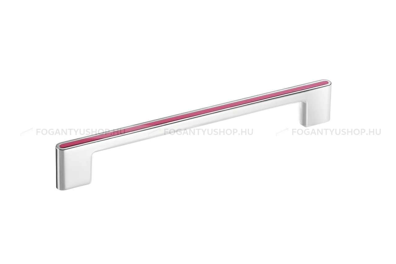 RUJZ DESIGN Fogantyú - 160 677.08 Festett Barbi lila - furattáv 160 mm - Festett fehér WhiteL, Barbi lila vijola barby - Zamak fém ötvözet, Farmer szövet - Műanyaggal kombinált fém bútorfogantyú