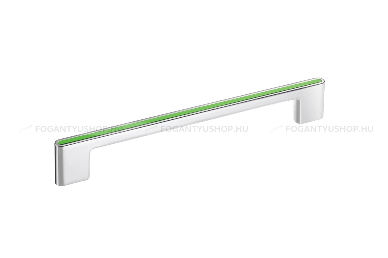 RUJZ DESIGN Bútorfogantyú - 160 677.08 WhiteL zelena barby Festett WhiteL zelena barby Festett WhiteL zelena barby - furattáv 160 mm - Festett fehér WhiteL, Barbi zöld zelena barby - Zamak fém ötvözet, Műanyag - Műanyaggal kombinált fém bútorfogantyú
