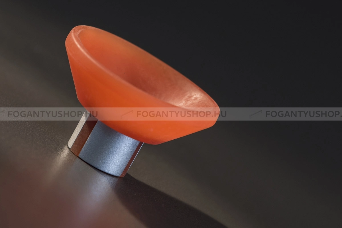 RUJZ DESIGN Fogantyú - 842.30 - Matt króm - Narancssárga - Műanyaggal kombinált fém gombfogantyú, bútorgomb