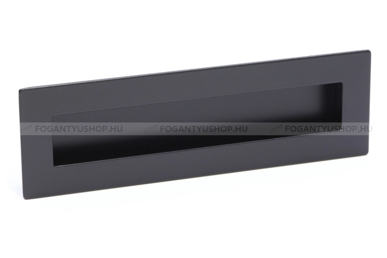 RUJZ DESIGN Bútor fogantyú - 160 u9.175-55 Festett - furattáv 160 mm - Festett fekete BlackL - Zamak fém ötvözet - Bútorajtó felületébe marható, süllyeszthető fém fogantyú