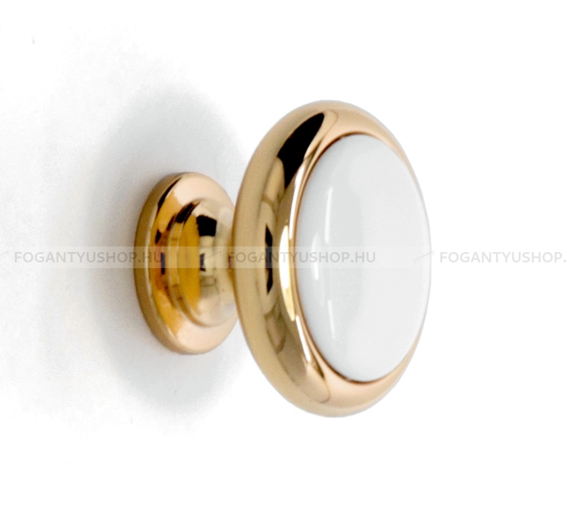 RUJZ-DESIGN-Fogantyu---ms-4.28---Fenyes-arany---Feher---Muanyaggal-kombinalt-fem-gombfogantyu-butorgomb