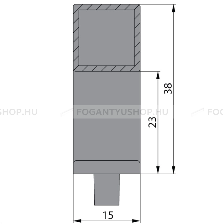 RUJZ DESIGN Fogantyú - 476.15 - Fényes króm - Tölgyfa - Fával kombinált fém bútorfogantyú