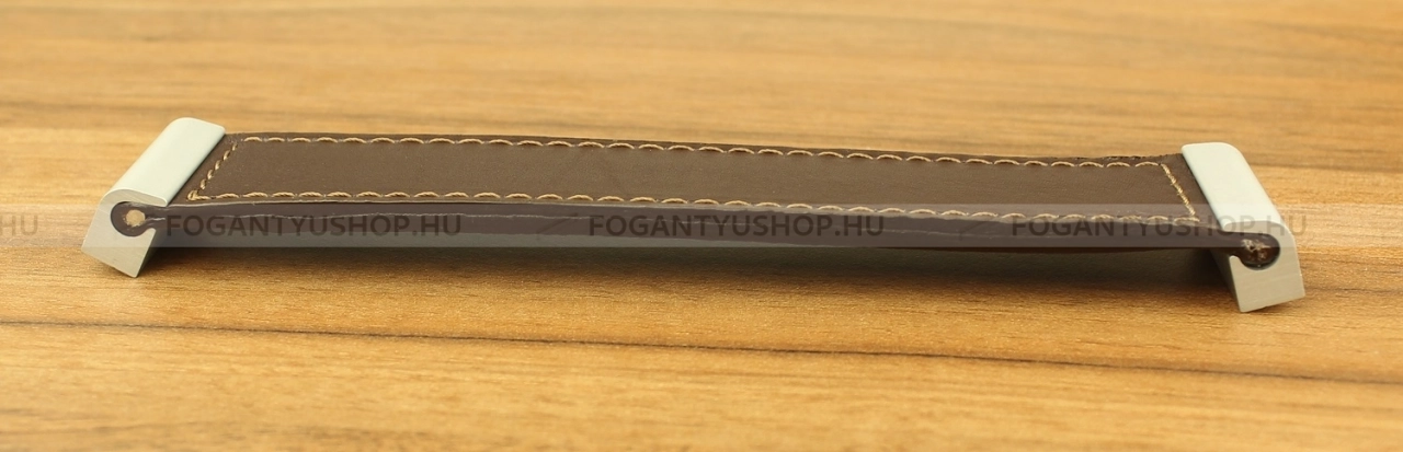 RUJZ DESIGN Fogantyú - 592.15 - Alumínium - Sötétbarna bőr - Bőrrel kombinált fém bútorfogantyú