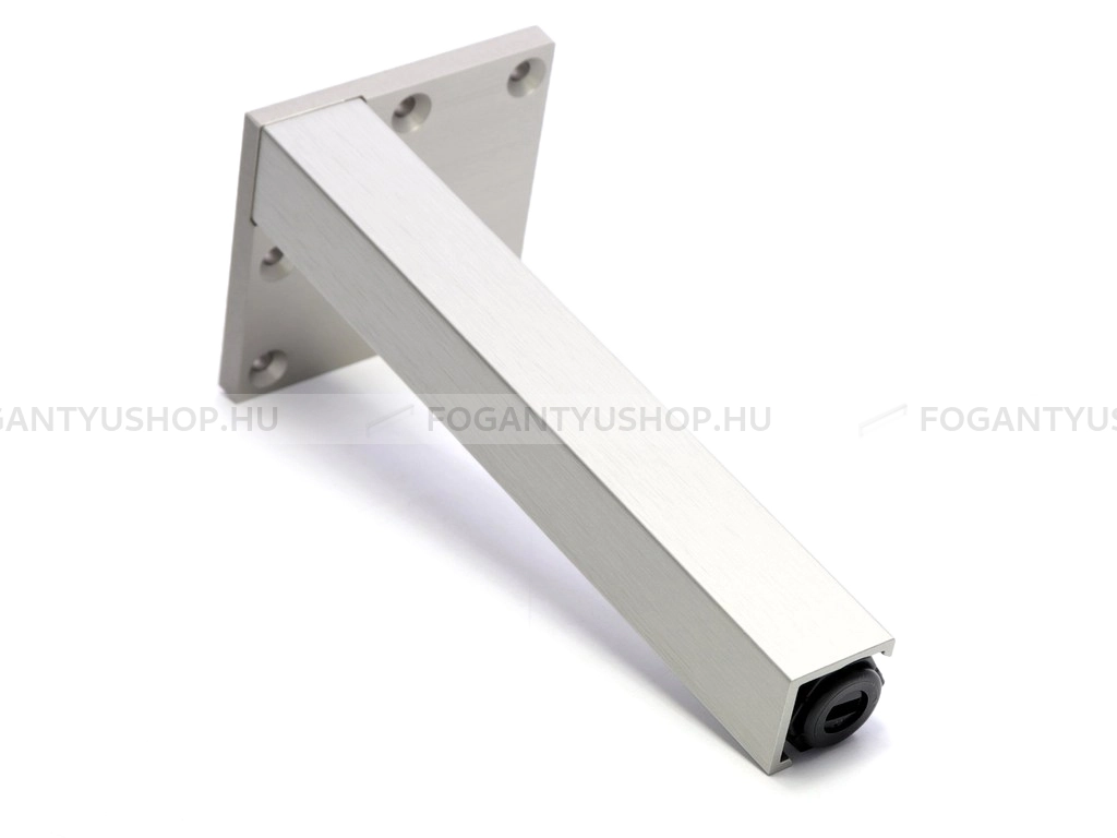 RUJZ DESIGN szögletes 2x15x2cm - Szálcsiszolt nikkel - Alumínium - Állítható bútorláb