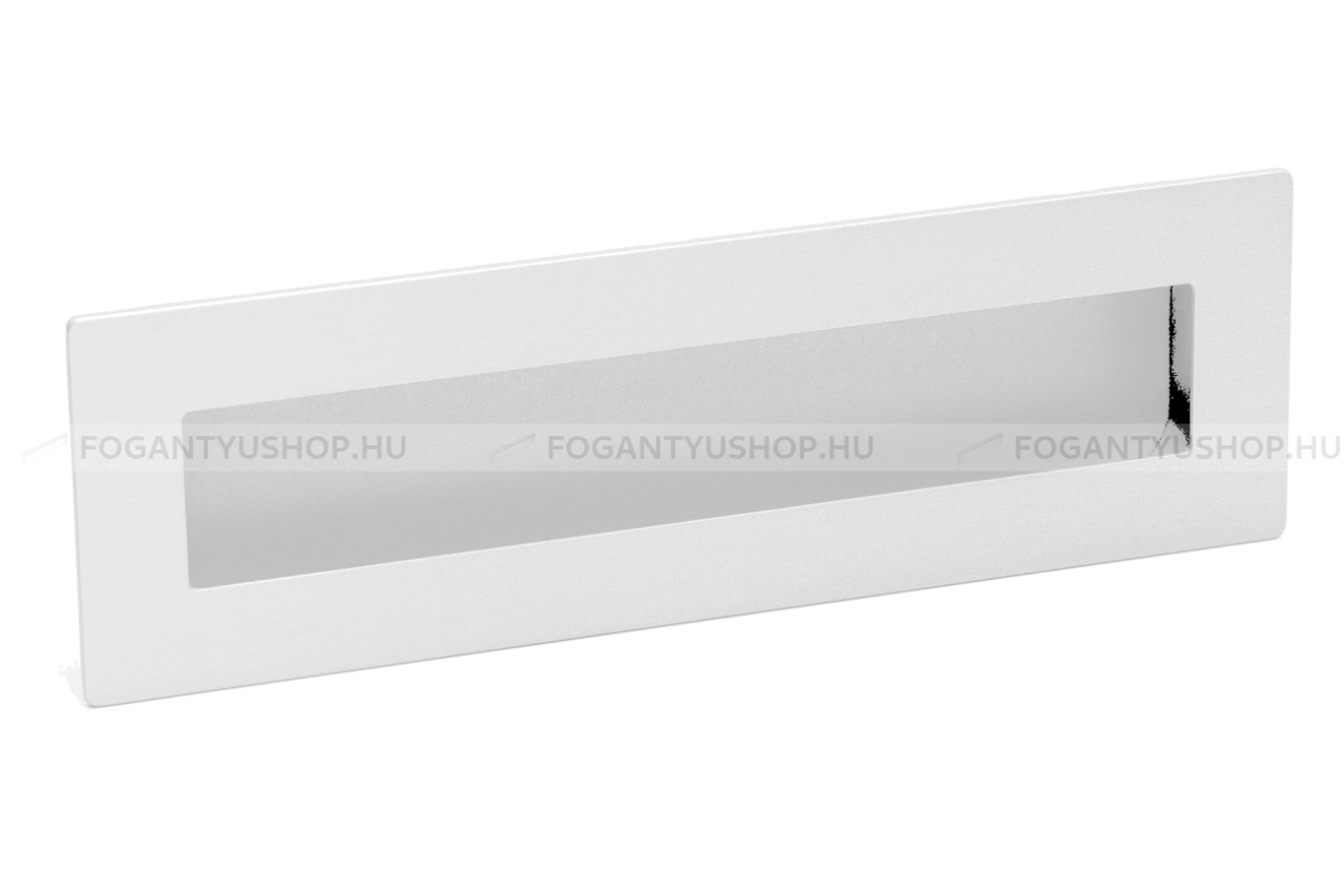 RUJZ DESIGN Bútor fogantyú - 160 u9.175-55 Festett - furattáv 160 mm - Festett fehér WhiteL - Zamak fém ötvözet - Bútorajtó felületébe marható, süllyeszthető fém fogantyú