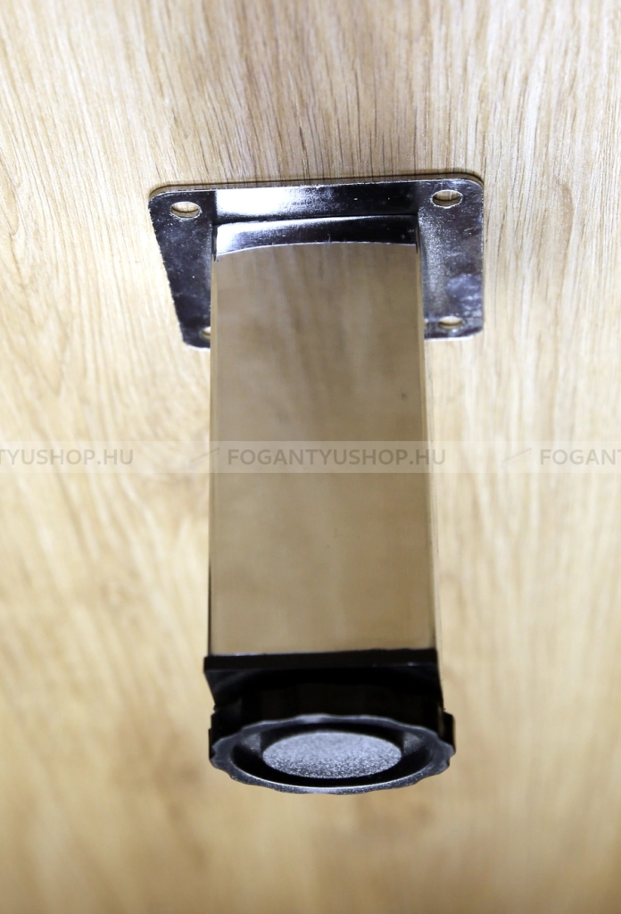 FS Állítható bútorláb - Szögletes, 10x4 cm - Krómozott acél