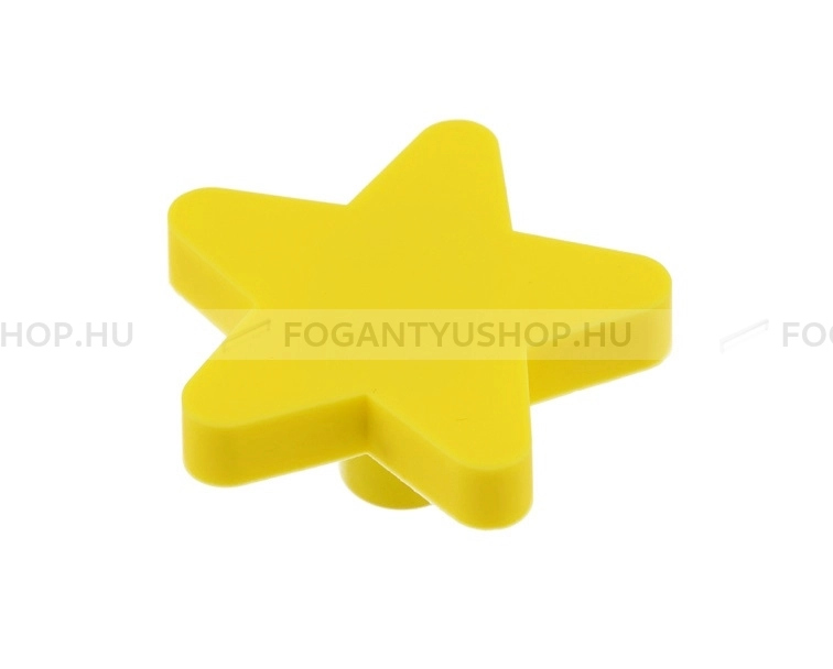 GTV Gyerek fogantyú csillag - 1 furatos - UM-STAR-ZT - Citromsárga - Gumi - Színes gyerekbútor fogantyú