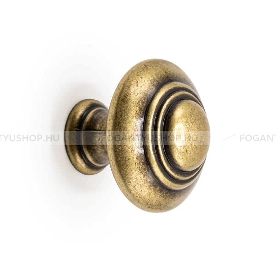 GIUSTI Gomb fogantyú - WPO2031-3000D1 - 1 furatos - Antik patina barna  - Zamak fém ötvözet - Antikolt, vintage fém gombfogantyú (szögletes, kerek)