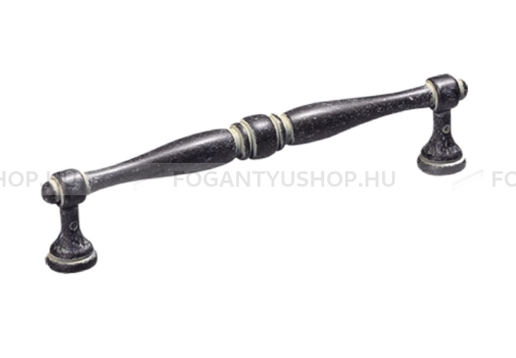 GIUSTI Fogantyú - 128 WMN61912800C2 - furattáv 128 mm - Koptatott világos grafit  - Zamak fém ötvözet - Klasszikus, vintage, antik fém bútorfogantyú