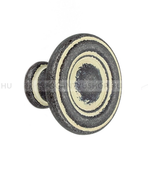 GIUSTI Gombfogantyú - WPO81103500C2 - 1 furatos - Koptatott világos grafit  - Zamak fém ötvözet - Antikolt, vintage fém gombfogantyú (szögletes, kerek)