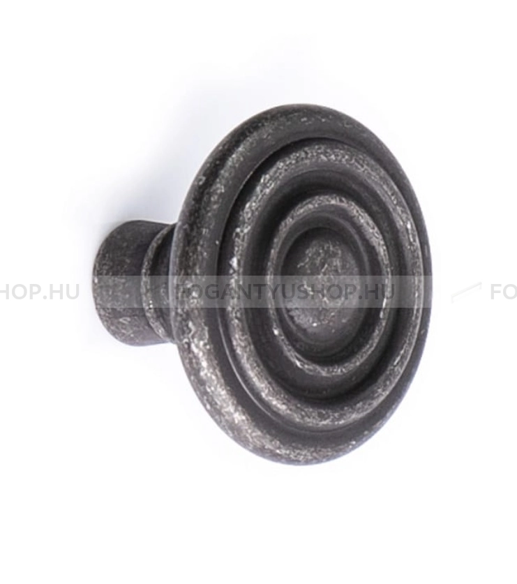 GIUSTI Bútorgomb - WPO82500000T2 Vintage koptatott - 1 furatos - Vintage koptatott fekete Vint - Zamak fém ötvözet - Antikolt, vintage fém gombfogantyú (szögletes, kerek)