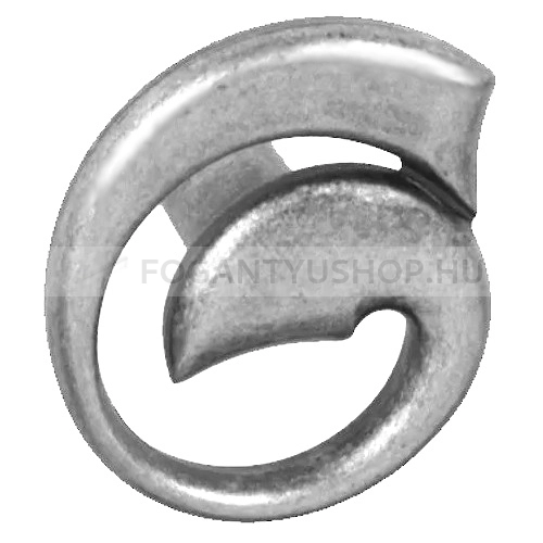 GIUSTI Gomb fogantyú - WPO63703300E8 - 1 furatos - Antik ezüst  - Zamak fém ötvözet - Antikolt, vintage fém gombfogantyú (szögletes, kerek)