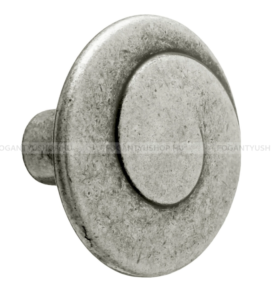 GIUSTI Fogantyú - FG.WPO60203000D5 - Antik ezüst - Antikolt, vintage fém gombfogantyú (szögletes, kerek)