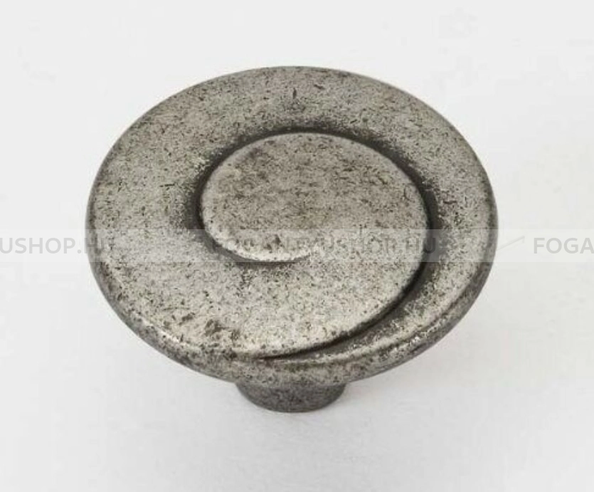 GIUSTI Fogantyú - FG.WPO60203000D5 - Antik ezüst - Antikolt, vintage fém gombfogantyú (szögletes, kerek)