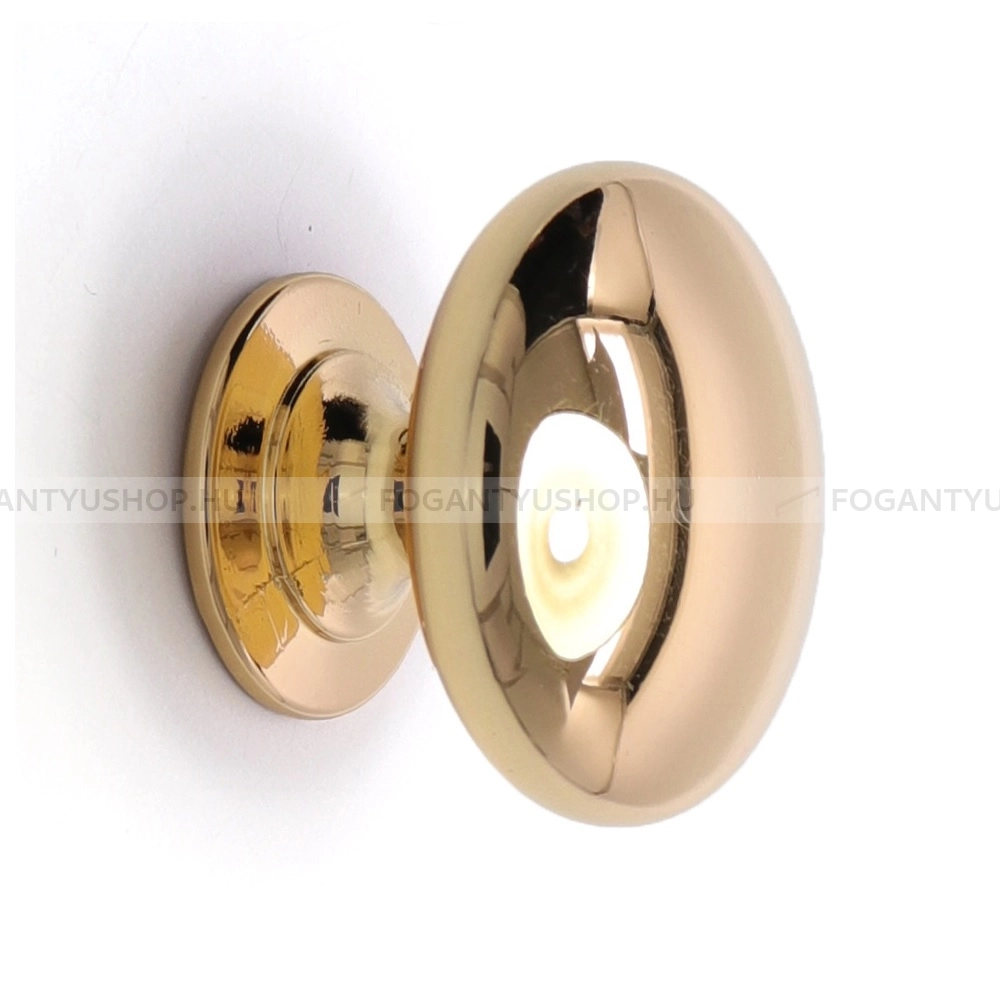 RUJZ DESIGN Gombfogantyú - ms 3.28 - 1 furatos - Fényes arany  - Zamak fém ötvözet - Színes fém gombfogantyú, bútorgomb