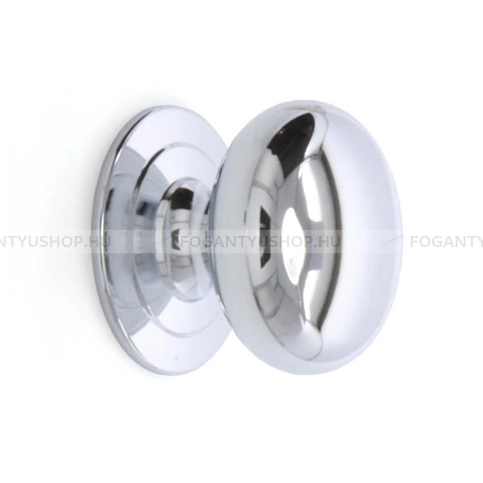 RUJZ DESIGN Gombfogantyú - ms 6.38 - 1 furatos - Fényes króm Cr - ABS műanyag - Fém gombfogantyú, bútorgomb (szögletes, kerek)