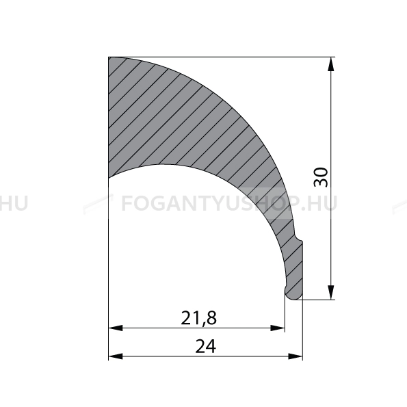 RUJZ DESIGN Fogantyú - 327.24 - Alumínium - Több méretben gyártott fém bútorfogantyú - (NOEXP)