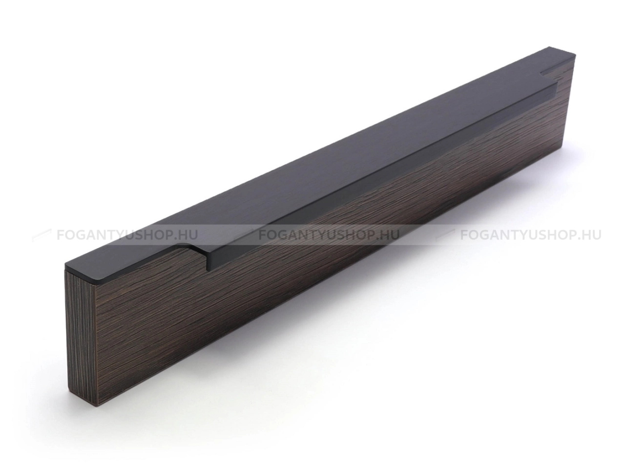 RUJZ DESIGN Bútor fogantyú - 555.97 - Fekete szálcsiszolt SatCrnE - ABS műanyag - Bútorajtó élére ültethető színes fém fogantyú