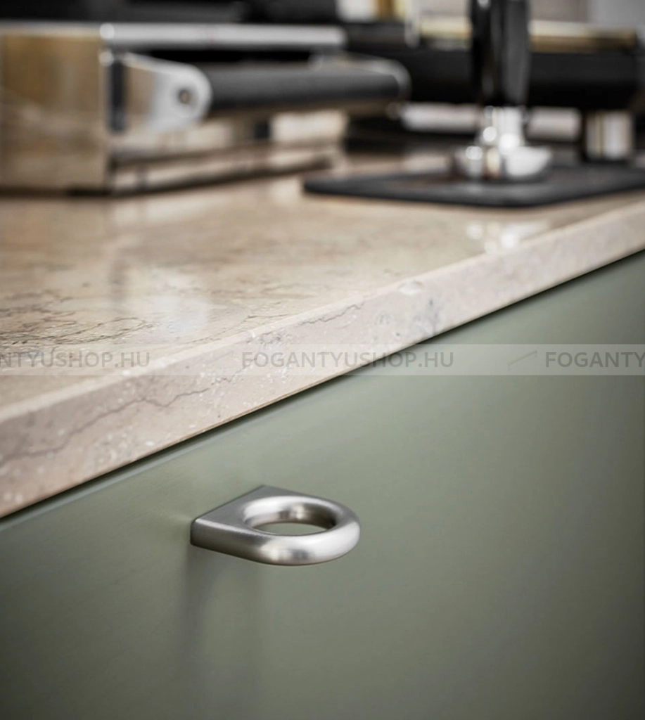 FURNIPART Fogantyú LUCK KNOB - Ezüst inox (szálcsiszolt) - Fém gombfogantyú, bútorgomb (szögletes, kerek)