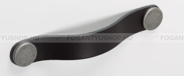 VIEFE Fogantyú FLEXA HANDLE - Antik ezüst - Fekete bőr  - Zamak fém ötvözet - Bőr