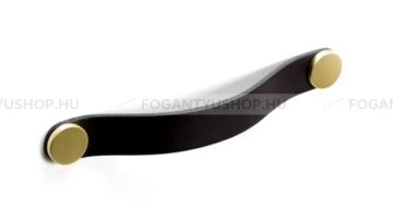 VIEFE Bútor fogantyú Bútor fogantyú FLEXA - Szálcsiszolt sárgaréz I. - Fekete bőr  - Zamak fém ötvözet - Bőr - Bőrrel kom -  - Zamak fém ötvözet - Bőr