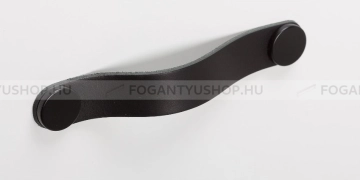 VIEFE Fogantyú FLEXA HANDLE - Festett fekete - Fekete bőr  - Zamak fém ötvözet - Bőr