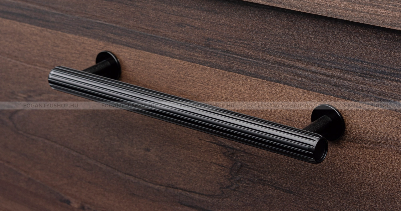 VIEFE Fogantyú RILLE - Fekete szálcsiszolt - Több méretben gyártott színes fém bútorfogantyú 