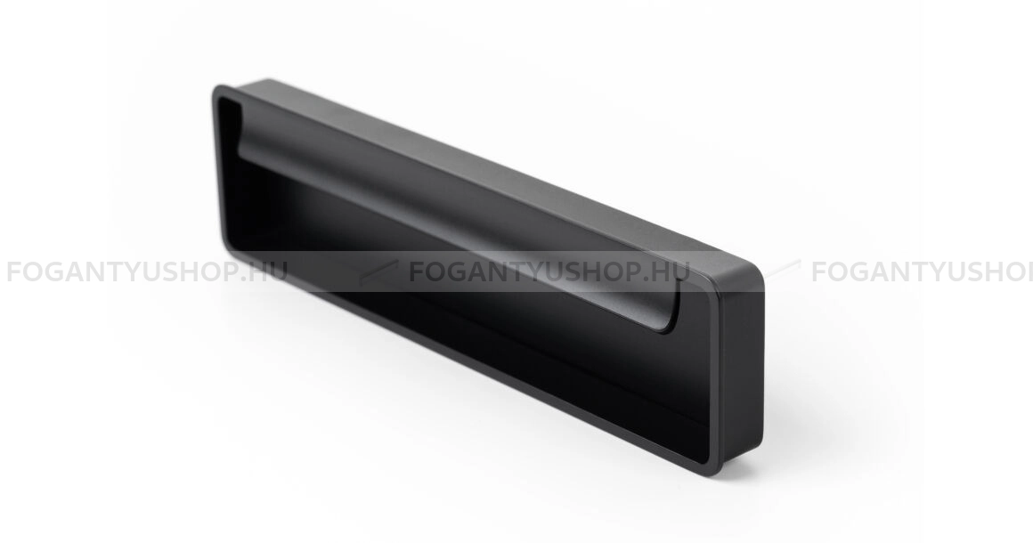 VIEFE Bútor fogantyú - FOLD 128 Festett - furattáv 128 mm - Matt fekete ZM2 - Zamak fém ötvözet - Bútorajtó felületébe marható, süllyeszthető színes fém fogantyú