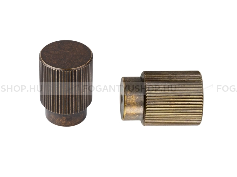 VIEFE Gomb fogantyú - ARPA Koptatott - 1 furatos - Rusztikus sárgaréz L623 - ABS műanyag - Antikolt, vintage fém gombfogantyú (szögletes, kerek)