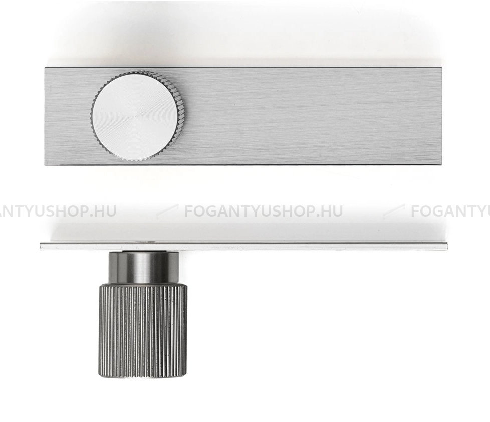 VIEFE Gombfogantyú - ARPA PLATE - 1 furatos - Szálcsiszolt L24 - ABS műanyag - Fém gombfogantyú, bútorgomb (szögletes, kerek)