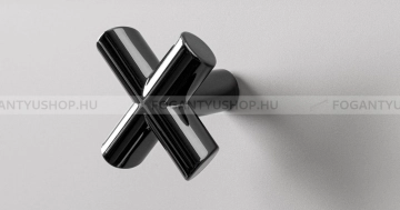 VIEFE Gomb fogantyú EQUIS - 1 furatos - Magasfényű fekete - Zamak fém ötvözet - Színes fém gombfogantyú, bútorgomb
