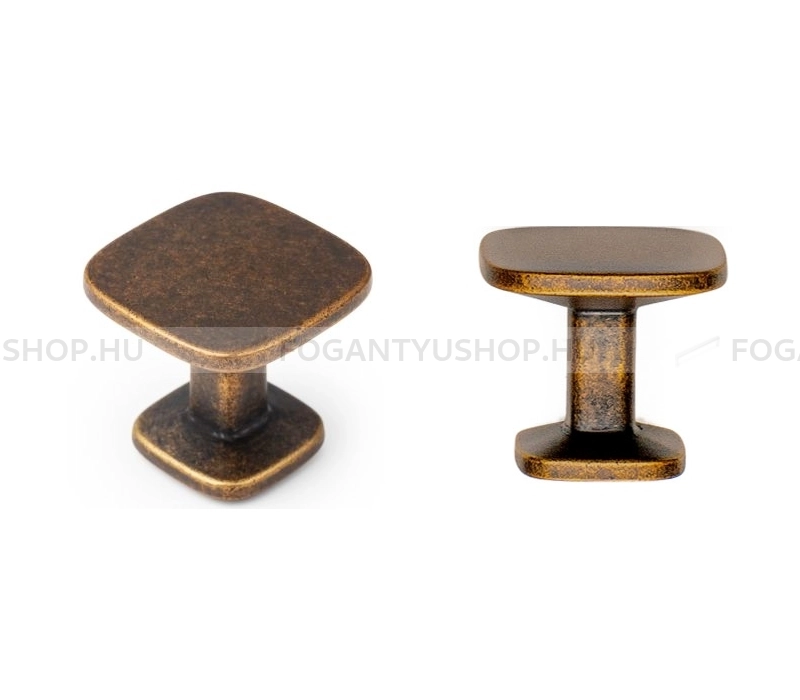 VIEFE Gombfogantyú - QUART BIG Z623 Z623 Z623 - 1 furatos - Rusztikus sárgaréz Z623 - Zamak fém ötvözet - Antikolt, vintage fém gombfogantyú (szögletes, kerek)