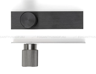 VIEFE Gomb fogantyú Gomb fogantyú ARPA PLATE - 1 furatos - Fekete szálcsiszolt - Alumínium - Színes fém gombfogantyú, bú - 1 furatos -  - Alumínium