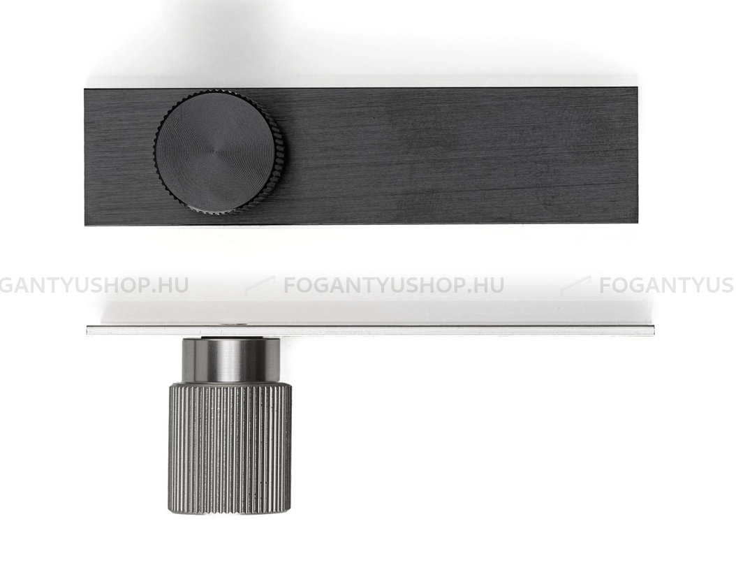 VIEFE Gombfogantyú - ARPA PLATE - 1 furatos - Csiszolt fekete L30 - Alumínium - Színes fém gombfogantyú, bútorgomb