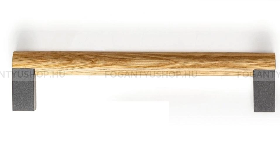 VIEFE Bútor fogantyú - ETO - Csiszolt láva szürke - Tölgy   NM2716 - Alumínium, Fa - Fával kombinált fém bútorfogantyú