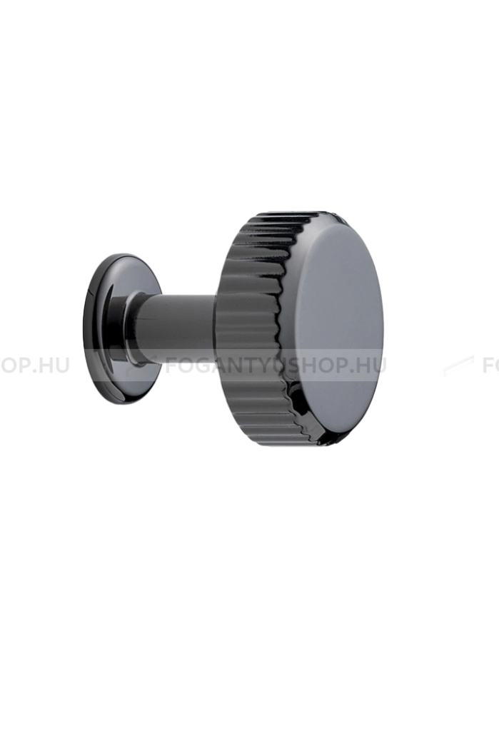 FURNIPART Gombfogantyú - VILLA ROUND Magasfényű 70 70 70 - 1 furatos - Fekete nikkel 70 - Zamak fém ötvözet - Fém gombfogantyú, bútorgomb (szögletes, kerek)