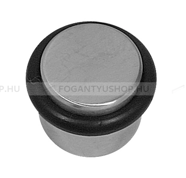 MAESTRO Ajtóütköző - Padlóra szerelhető, gomba alakú - mini - Szálcsiszolt fém, fekete gumi