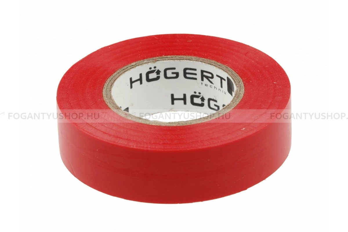 HÖGERT HT1P282 PVC szigetelőszalag 20m méter hosszú széles piros - Rögzítéstechnika: szigetelőszalagok, tűzőgép kapcsok, ragasztó patronok