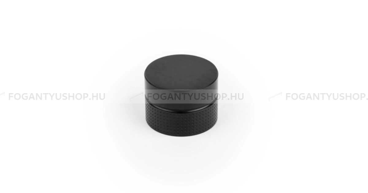 VIEFE Gomb fogantyú - POINT - 1 furatos - Fekete szálcsiszolt SatCrnE - ABS műanyag - Színes fém gombfogantyú, bútorgomb