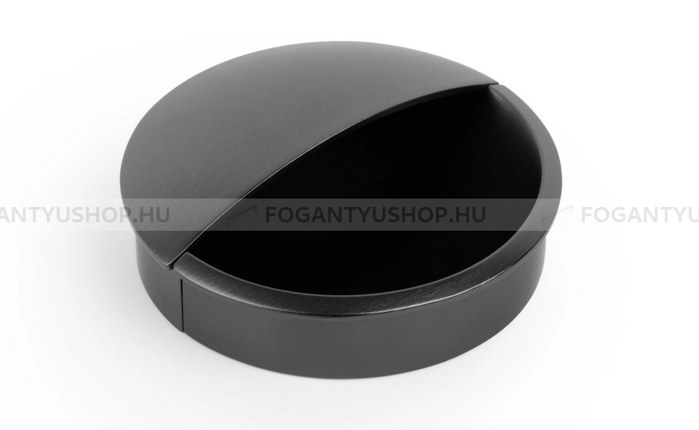 VIEFE Fogantyú - LIDD 48 - furattáv 48 mm - Fekete titán Z33 - Zamak fém ötvözet - Bútorajtó felületébe marható, süllyeszthető színes fém fogantyú