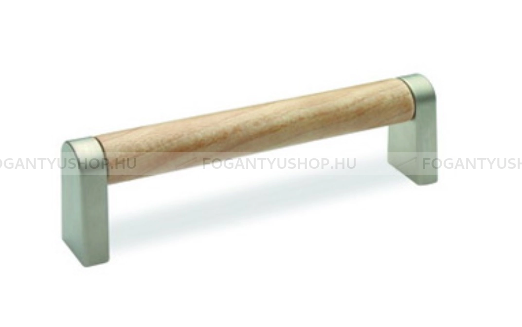 RUJZ-DESIGN-Fogantyu---285.13---Ezust-inox-(szalcsiszolt)---Vilagos-bukkfa---Faval-kombinalt-fem-butorfogantyu