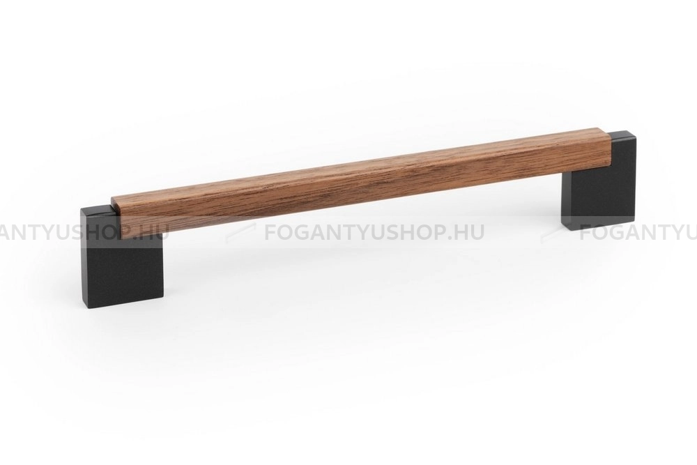 VIEFE Fogantyú - DUO MINI Festett Amerikai diófa - Csiszolt láva szürke - Dió   NM2717 - ABS műanyag, Gumi - Fával kombinált fém bútorfogantyú