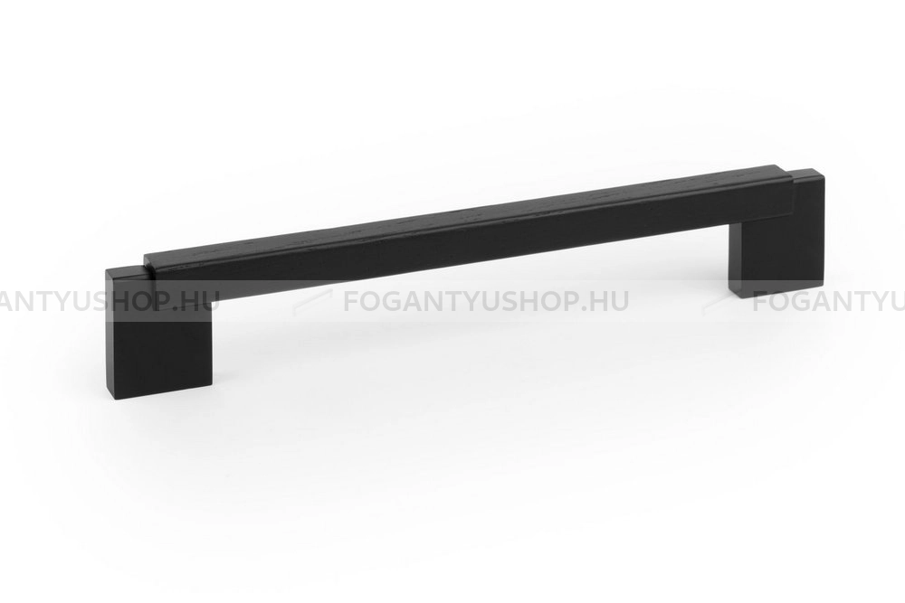 VIEFE Bútorfogantyú - DUO MINI - Csiszolt fekete - Fekete   NM2M2 - Alumínium, Fa - Fával kombinált fém bútorfogantyú
