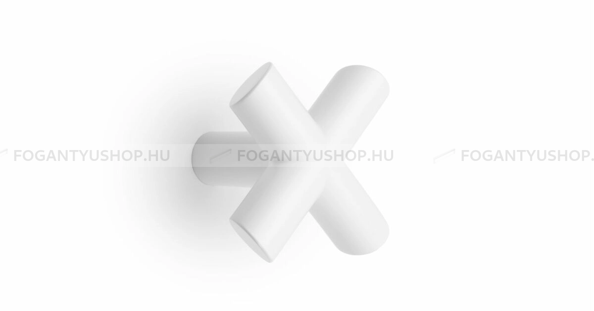 VIEFE Fogas - EQUIS Festett - Matt fehér ZM1 - Zamak fém ötvözet - Egy akasztós fogas