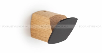 VIEFE Kabátakasztó Kabátakasztó MEGG - 20 mm - Festett fekete - Tölgyfa - Zamak fém ötvözet - Fa - Egy akasztós fogas - 20 mm -  - Zamak fém ötvözet - Fa