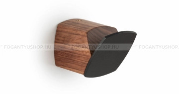 VIEFE Kabátakasztó Kabátakasztó MEGG - 20 mm - Festett fekete - Amerikai diófa - Zamak fém ötvözet - Fa - Egy akasztós  - 20 mm -  - Zamak fém ötvözet - Fa