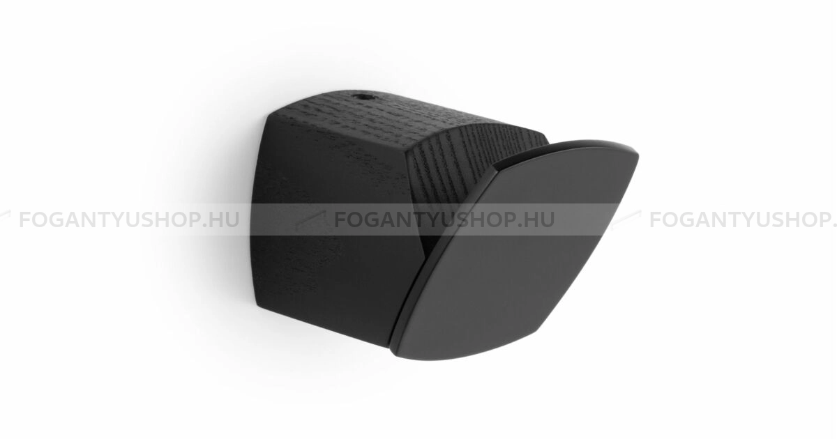 VIEFE Kabátakasztó - Kabátakasztó MEGG 20 Festett Feketére pácolt kőrisfa - Matt fekete + Matt fekete NM2M2 - Zamak fém ötvözet, Gumi - Egy akasztós fogas